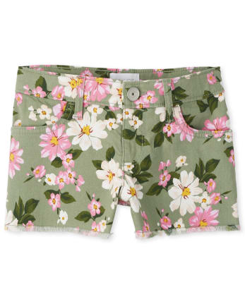Girls Floral Shortie Shorts