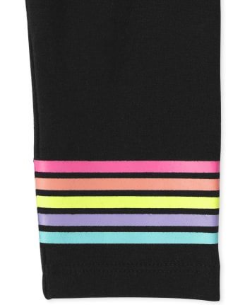 Leggings rayés arc-en-ciel pour fille