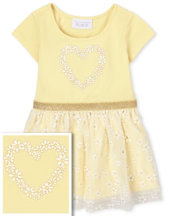 Vestido de tutú con corazón brillante para bebés y niñas pequeñas