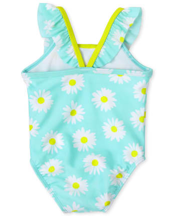 Baby And Toddler Girls Sleeveless Daisy Print One Piece Swimsuit | The ...