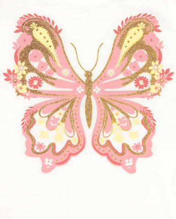 Conjunto floral de mariposa para niñas pequeñas de 2 piezas