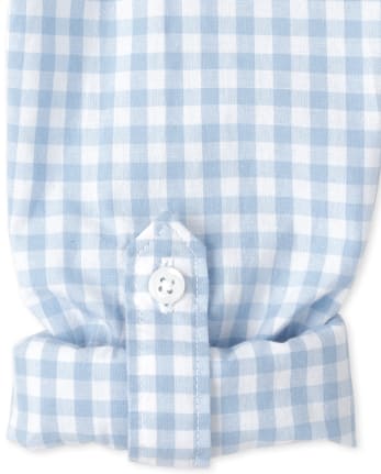 Boys Gingham Poplin Button Up Shirt