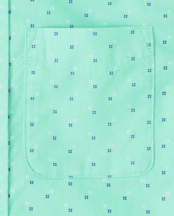 Chemise boutonnée en popeline imprimée pour garçon