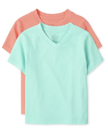 Baby And Toddler Boys Short Sleeve V Neck Top 2 Pack