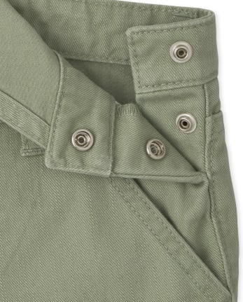Girls Button Front Shortalls