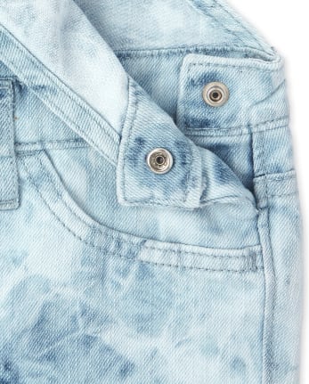 Short en denim tie-dye pour fille