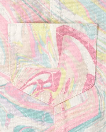 Short en sergé imprimé pour fille