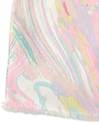 Short en sergé imprimé pour fille