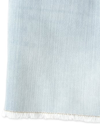 Girls Button Front Denim Shortalls