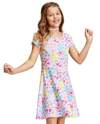 The Children's Place,Girls Print Skater Dress,Mazarine Blue,L (10/12) - Product Details