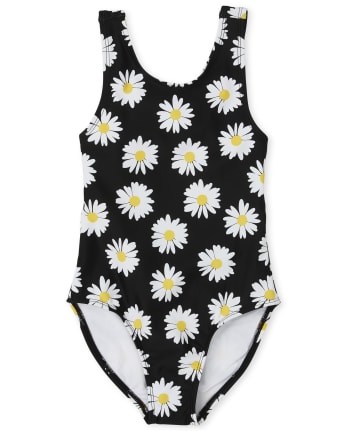 Girls Daisy Cut Out One Piece Swimsuit