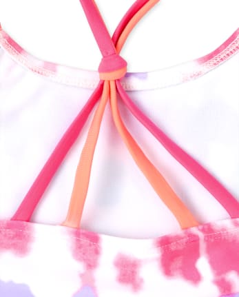 Bañador tankini con efecto tie-dye y arcoíris para niñas