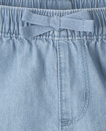 Baby And Toddler Girls Denim Pull On Shorts