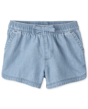 Baby And Toddler Girls Denim Pull On Shorts