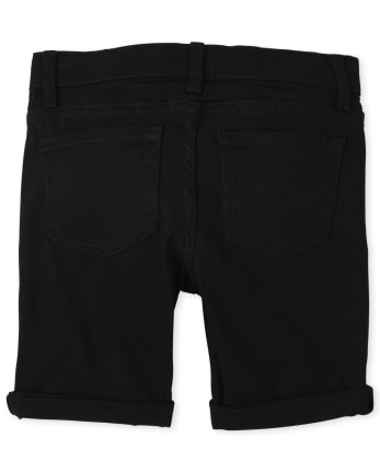 Shorts de sarga con puños enrollados para niñas