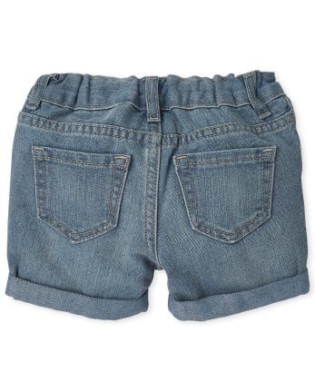 Baby And Toddler Girls Roll Cuff Denim Midi Shorts