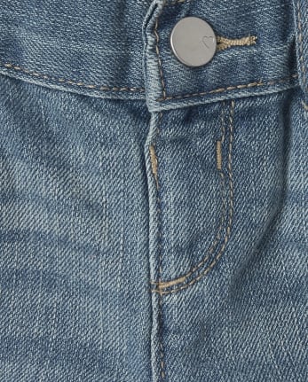 Baby And Toddler Girls Roll Cuff Denim Midi Shorts