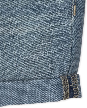 Baby And Toddler Girls Roll Cuff Denim Midi Shorts
