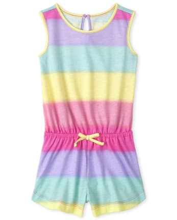 Baby And Toddler Girls Rainbow Ombre Romper