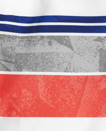 Boys Striped Swim Trunks