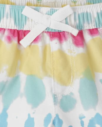 Baby And Toddler Girls Tie Dye Twill Pull On Shorts