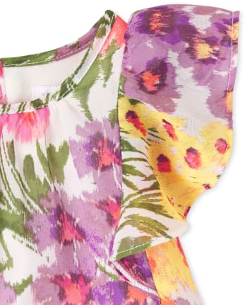 thumbnail image 2 of The Children's Place,Baby Girls,and Newborn Dresses,Purple Floral,3-6 Months 2 of 11