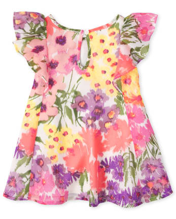 Baby Girls Floral Ruffle Dress