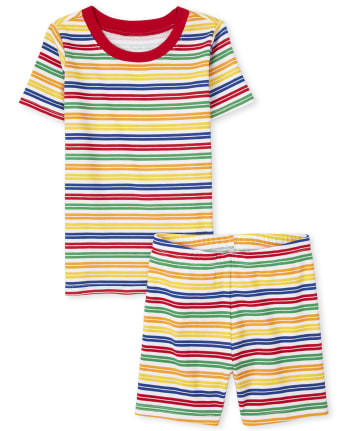 Unisex Kids Matching Family Striped Snug Fit Cotton Pajamas