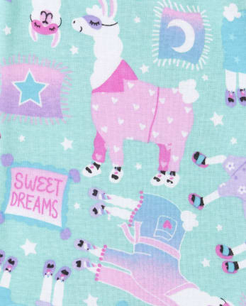 Girls Pajama Llama Snug Fit Cotton Pajamas