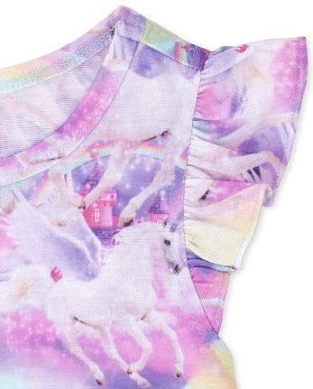 Camisón de castillo de unicornio para niñas