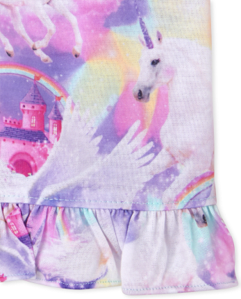 Camisón de castillo de unicornio para niñas