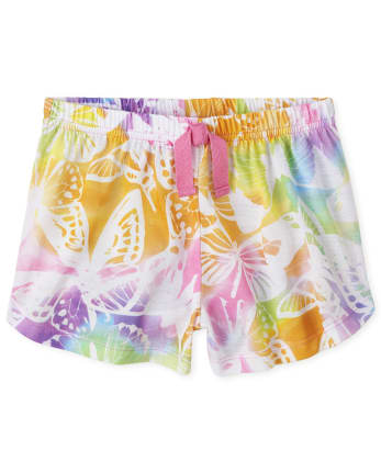 Shorts de pijama de mariposa arcoíris para niñas
