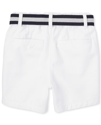 Baby Boy gabardine shorts Size 12M Color WHITE Color primary White