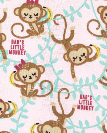 The Children's Place Baby and Toddler Girls Monkey Snug Fit Cotton One Piece Pajamas 2-Pack 
