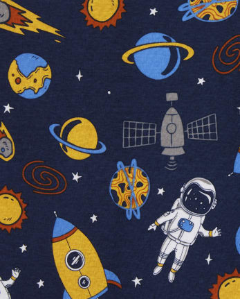 Baby And Toddler Boys Space Snug Fit Cotton One Piece Pajamas 2-Pack