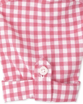 Camisa con botones de popelina a cuadros vichy para bebés y niños pequeños