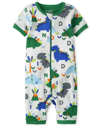 Baby And Toddler Boys Dino Snug Fit Cotton One Piece Pajamas