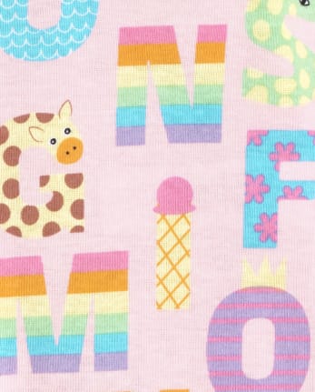 Pijamas de una pieza de algodón con ajuste ceñido y animales ABC para bebés y niñas pequeñas