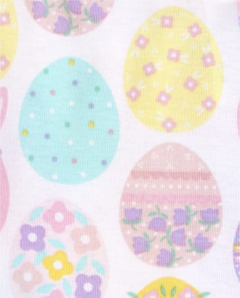 Pijamas de algodón ajustados con diseño de conejitos de Pascua para bebés y niñas pequeñas
