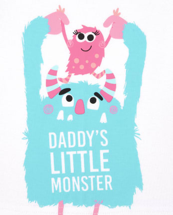 Pijama de algodón con ajuste ceñido Monster para bebés y niñas pequeñas