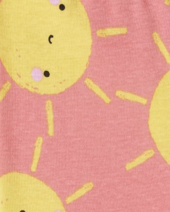 Pijamas de algodón ajustados al sol para bebés y niñas pequeñas