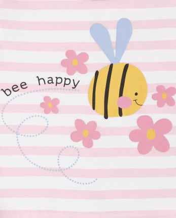 Baby And Toddler Girls Bee Striped Snug Fit Cotton Pajamas