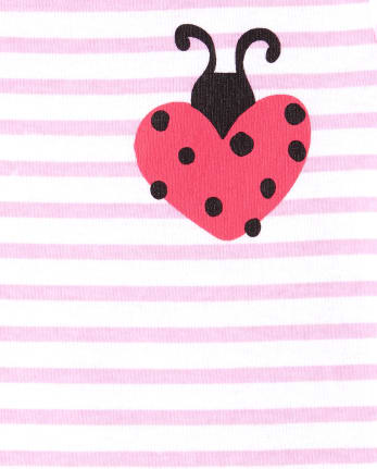 Baby And Toddler Girls Lady Bug Snug Fit Cotton Pajamas 2-Pack
