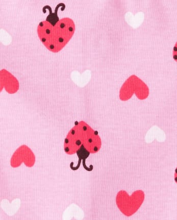 Baby And Toddler Girls Lady Bug Snug Fit Cotton Pajamas 2-Pack