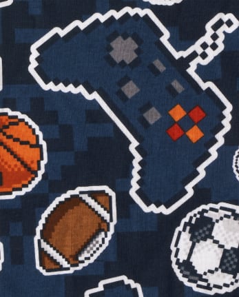 Boys Sports Snug Fit Cotton Pajamas 2-Pack