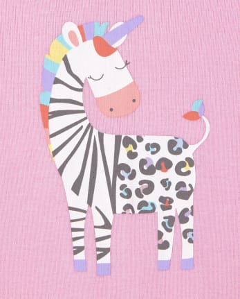 Baby And Toddler Girls Zebra Snug Fit Cotton Pajamas 2-Pack