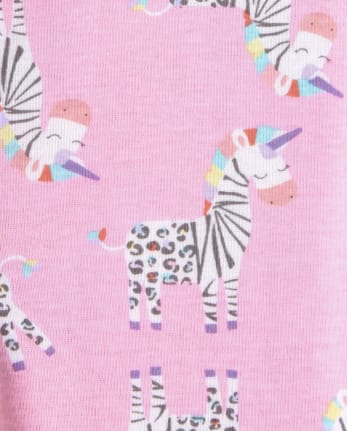 Baby And Toddler Girls Zebra Snug Fit Cotton Pajamas 2-Pack