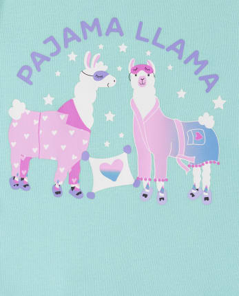 Girls Pajama Llama Snug Fit Cotton Pajamas
