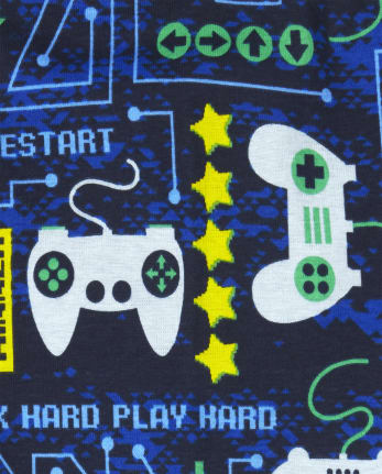Boys Glow Video Game Weekend Snug Fit Cotton Pajamas 2-Pack