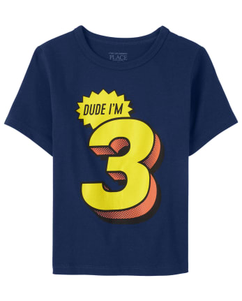 Baby And Toddler Boys Birthday 3 Graphic Tee